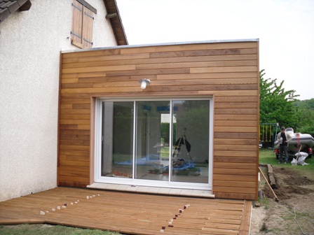 extension de maison réalisé en ossature bois